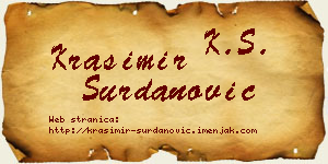 Krasimir Surdanović vizit kartica